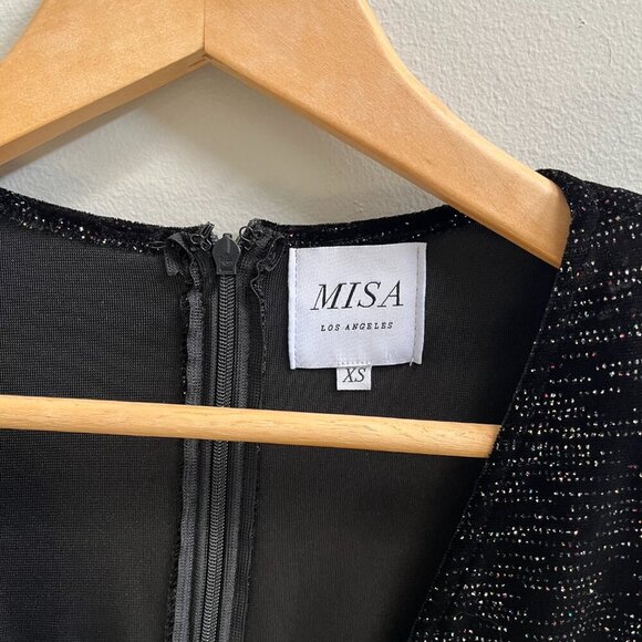 MISA Los Angeles Diviana Dress Black Knit Glitter Party Size XS -- NEW - Picture 6 of 8